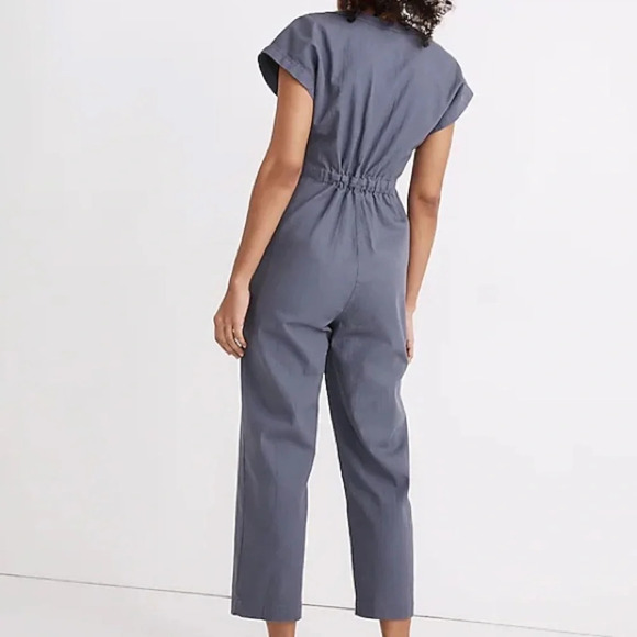 NWT Madewell Cap Sleeve Cotton Blend Jumpsuit Sunfaded Indigo Size S - Picture 4 of 6